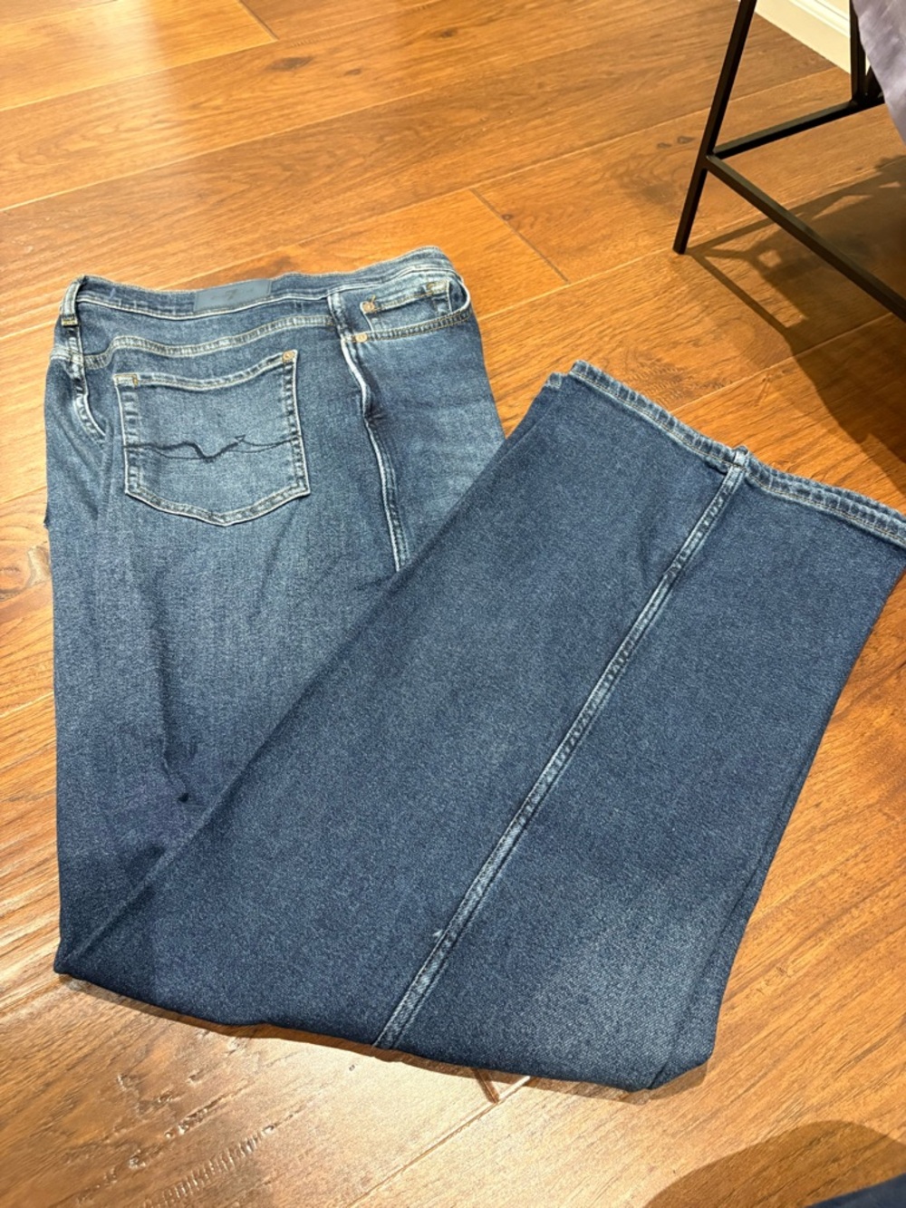 7 For All Mankind Dark Blue Wide Leg Jeans